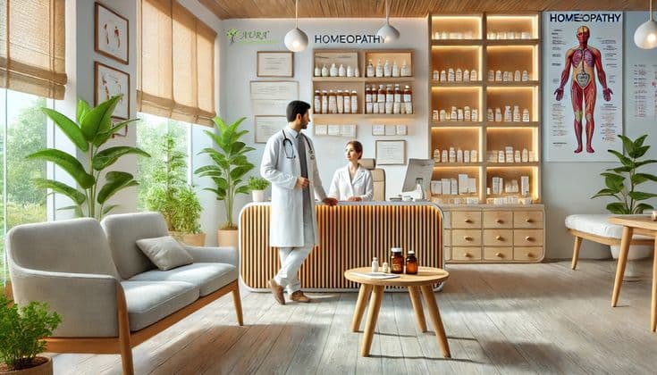 Homeopathic treatment clinic room
